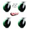 Service Caster 8 Inch Kingpinless Green Poly on Steel Wheel Swivel Caster Set with Swivel Lock SCC-KP30S820-PUR-GB-BSL-4 - alternate 3